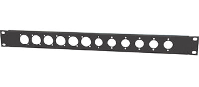 Grundorf 75-335 1RU Flanged Rack Panel, Pre-Punched For 6 NL4/NL2 And 6 XLR Connectors