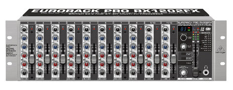 Behringer RX1202FX 12-Input Eurorack Pro Mic/Line Rack Mixer with XENYX Mic Preamps & Multi-FX Processor RX1202FX