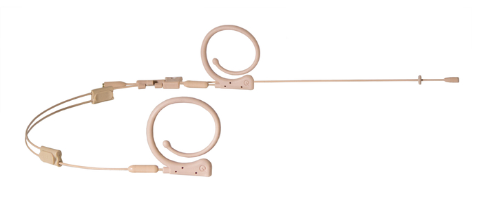 Que Audio QA22-BE Dual Ear Headworn Omnidirectional Microphone, Beige QA22BE