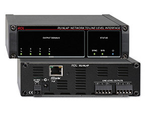 Radio Design Labs RU-NL4P Network to Line Level Interface - Dante Input - 4 Out, PoE RU-NL4P