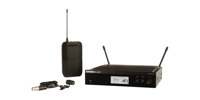 Shure BLX14R/W85-H9 BLX Series Single-Channel Rackmount Wireless Mic System With WL185 Lavalier, H9 Band (512-542MHz)