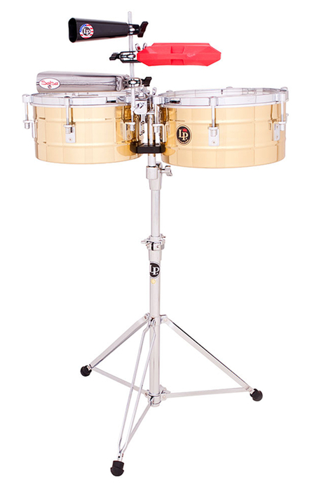 Latin Percussion LP255-B LP Tito Puente 12" & 13" Timbales Solid Brass Timbales, 6-1/2" Deep