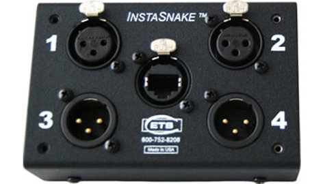 ETS ETS-PA204F InstaSnake PA204F Passive Network Audio Snake, (2) XLR-F + (2) XLR-M To RJ45 Jack