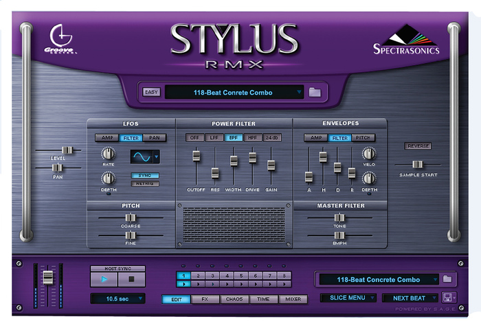 Spectrasonics STYLUS-RMX-XPANDED Stylus RMX Xpanded Software - Virtual Instrument, Groove Module,  Mac/Win, Requires AU, RTAS, Or VST Host Software