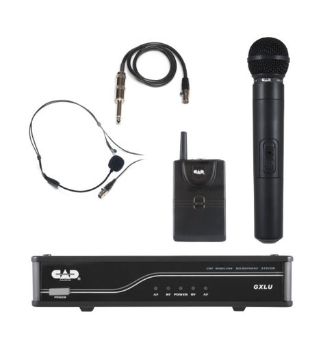 CAD Audio GXLUHBL UHF Wireless Combo System- Handheld and Bodypack Microphone System L Frequency Band GXLUHBL