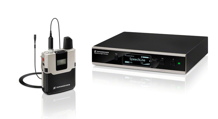 Sennheiser SL LAVALIER SET DW-4-US R Wireless Lavalier Microphone System With MKE1 And With Rackmount SL-LAVALIERSETDW4USR
