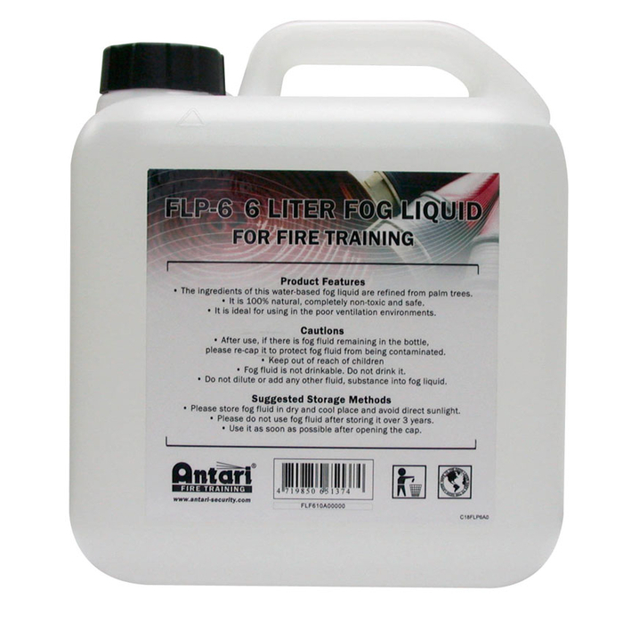 Antari FLP-6 6L Container Of Long-Lasting Fog Fluid For Fire Training Machines, FT-100 And FT-200