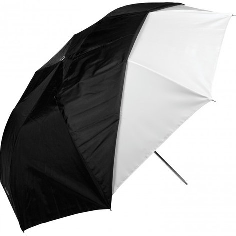 Westcott 2011 43" Optical White Satin Collapsible Umbrella with Removable Black Cover (109.2cm) 2011