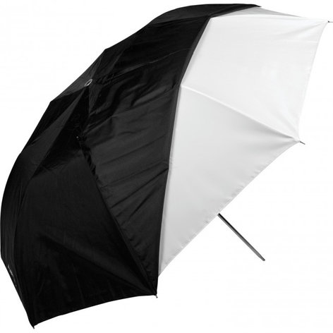 Westcott 2011 43" Optical White Satin Collapsible Umbrella With Removable Black Cover (109.2cm)