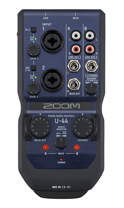 Zoom U-44 4-IN / 4-OUT, Handy Audio Interface U-44