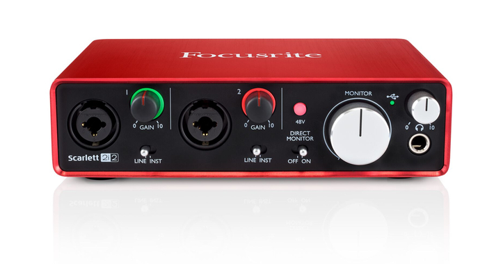 Focusrite Scarlett 2i2 2x2 USB Audio Interface, 2nd Generation