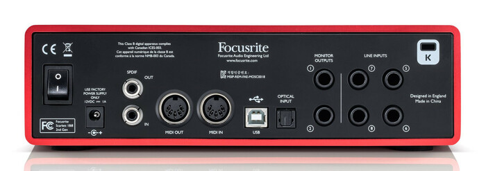 Focusrite Scarlett 18i8 18x8 USB Audio Interface, 2nd Generation