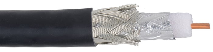 Liberty AV Solutions 18-CMP-VID-COAX-BLK 1000 ft. Serial Digital RG6 Dual Shield 4.5 GHz Plenum Coaxial Cable, Black 18-CMP-VID-COAX-BLK