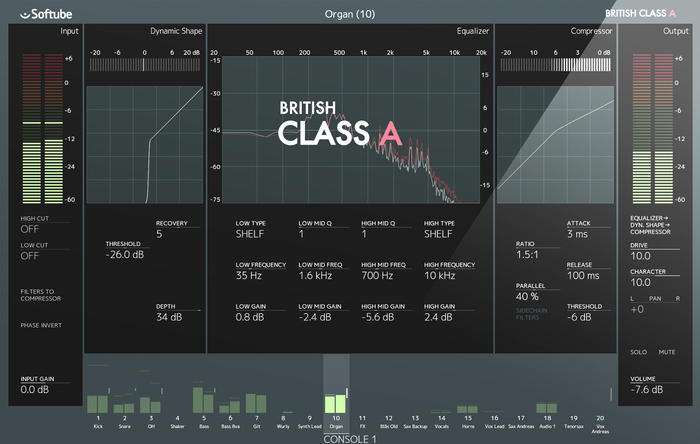 Softube BRITISH-CLASS-A British Class A British-Inspired Channel Emulation For Softube Console 1