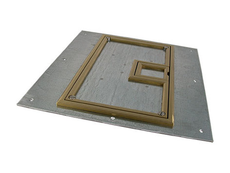 FSR, Inc FL-600P-BLP-C U-Access Cover for FL-600P Floor Box, with 1/4" Brass Beveled Flange FL-600P-BLP-C