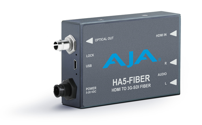 AJA HA5-FIBER HDMI To 3G-SDI Over Fiber Video And Audio Converter