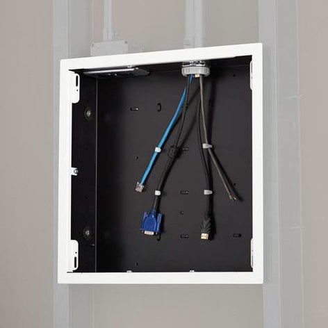Chief Manufacturing PAC526FW Large In-Wall Storage Box with White Flange PAC526FW