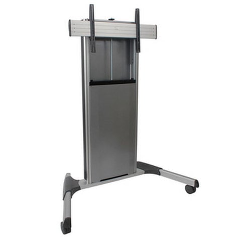 Chief XPAUS X-Large Fusion Manual Height Adjustable Mobile AV Cart In Silver