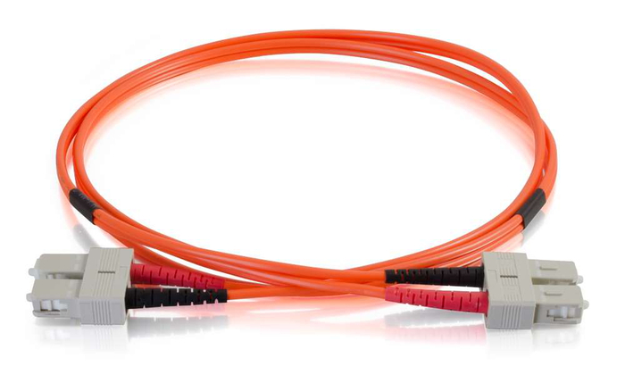 Cables To Go Multimode PVC Fiber Optic Cable 16.4 ft SC-SC 50/125 OM2 Duplex Fiber Optic Cable, Orange 33005-C2G