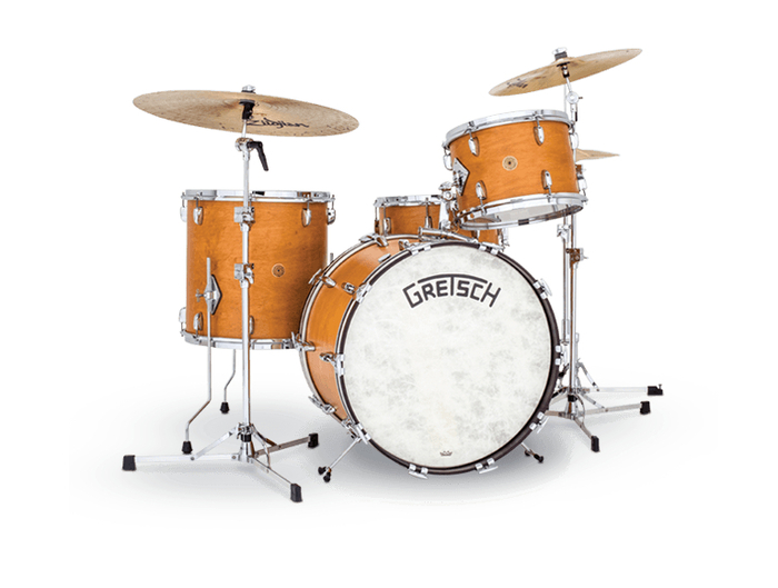 Gretsch Drums BK-RC424V-SCM Broadkaster Vintage 4-Piece Shell Pack, Satin Classic Maple Finish BK-RC424V-SCM