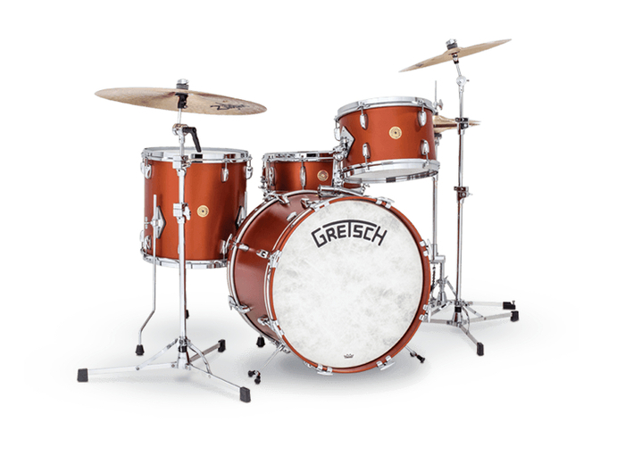 Gretsch Drums BK-RC424V-SCP Broadkaster Vintage 4-Piece Shell Pack, Satin Copper Finish