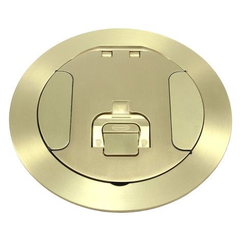 FSR, Inc SmartFit 6 6" Poke-Thru Floor Box with Brushed Brass Cover SF6-CPT-DD-BRS