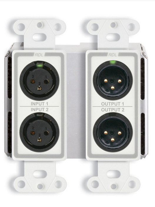 Radio Design Labs DD-BN22 Wall-Mounted Bi-Directional Mic/Line Dante Interface 2 x 2 DD-BN22