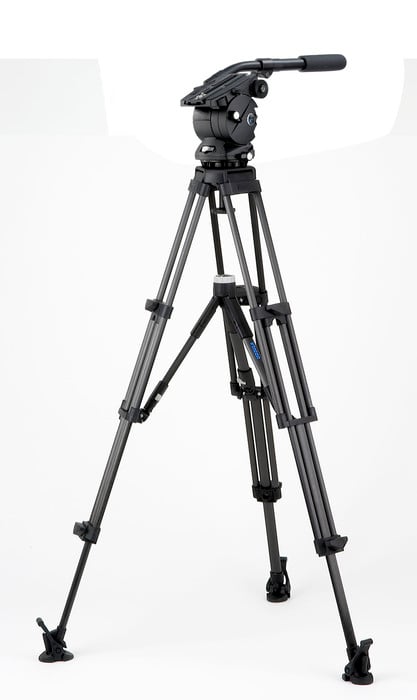 Vinten V8AS-CP2F Vision 8AS 2-Stage Carbon Fiber Pozi-Loc Tripod, Ground Spreader And Soft Case