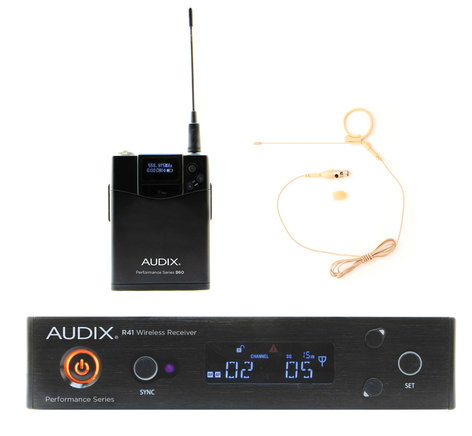 Audix AP41 HT7BG R41 Receiver, B60 Bodypack, HT7 Headset, Beige AP41-HT7BG