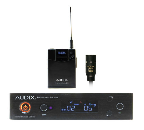 Audix AP41 L10 Combination R41 Diversity Receiver, H60/OM2 Handheld Transmitter and B60 Bodypack Transmitter with ADX10 Lavalier Microphone AP41-L10