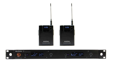 Audix AP42 BP R42 Two Channel Diversity Receiver with Two B60 Bodypack Transmitters, No Microphone AP42-BP