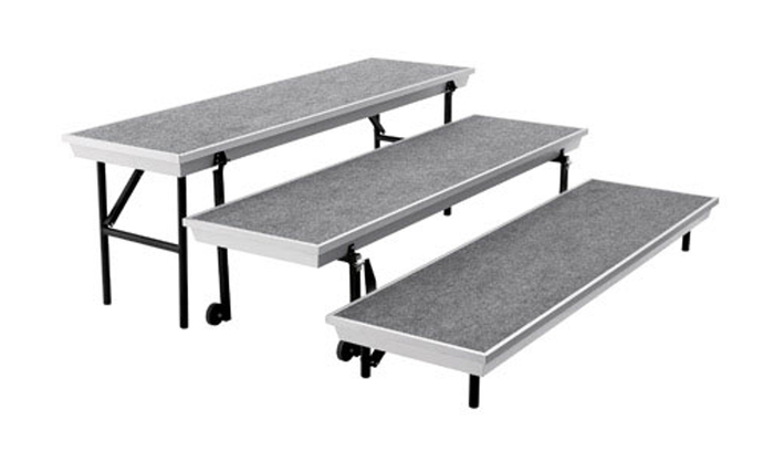 National Public Seating TP72 Riser, 3-Level Straight Riser,18"x72"x22" TP72