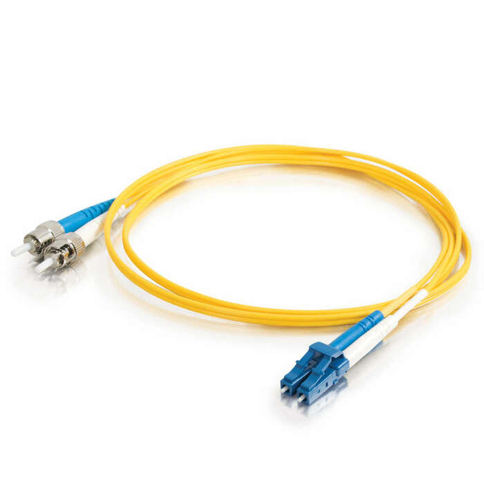 Cables To Go 37474 LC To ST 9/125 OS2 Duplex Single-Mode Cable 1M PVC Fiber Optic Cable, Yellow