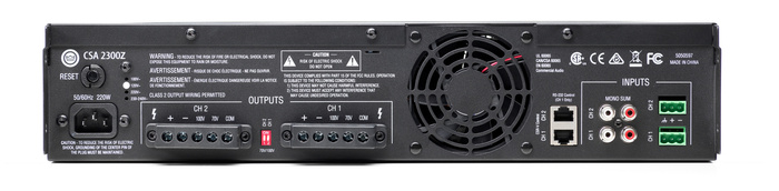 JBL CSA 2300Z 2x300W Drivecore Amplifier, 70V/100V, 2U Full-Rack