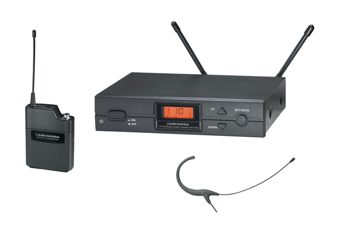Audio-Technica ATW-2192BI Wireless Headworn System with ATW-R2100b Diversity Receiver, ATW-T210a UniPak Transmitter, and BP892cW Headworn Microphone ATW-2192BI