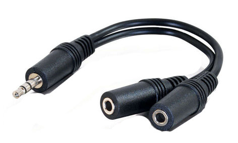 Cables To Go 40426 6" Value Series Y-Cable,3.5mm Stereo-Male To Female