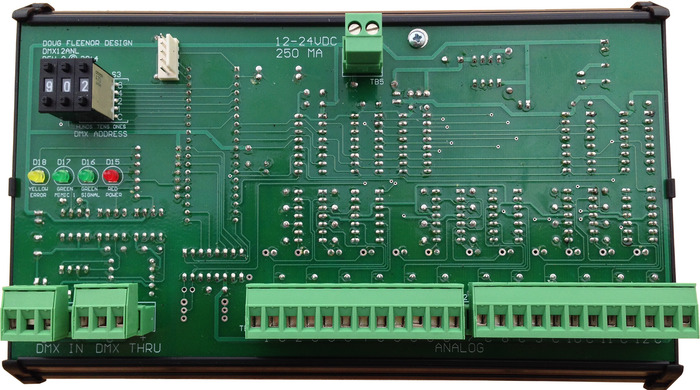 Doug Fleenor Design DMX12ANL-DIN 12-Channel DMX To Analog Converter, 0-10V Output, DIN Rail Mount