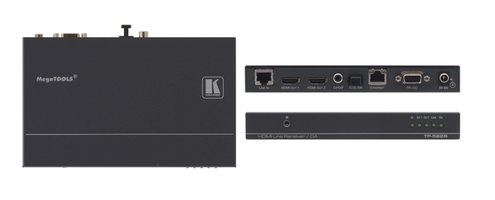 Kramer TP-582R 1:2 HDMI Plus Bidirectional RS-232, Ethernet & IR over Twisted Pair Receiver TP-582R