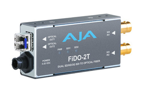 AJA Video Systems Inc FiDO-2T 2 Channel SD/HD/3G-SDI to LC Fiber Converter wth Power Supply FIDO-2T