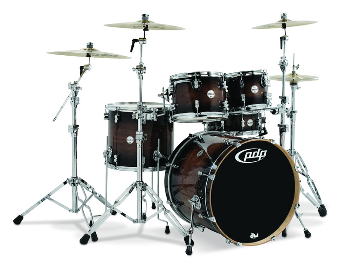 Pacific Drums PDCMX2215WC 5-Piece Concept Maple Exotic, Charcoal Burst Finish, Walnut Chrome Hardware PDCMX2215WC