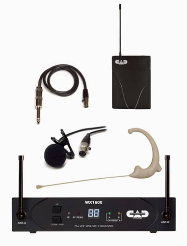 CAD Audio WX1610G UHF Wireless Body Pack Mic System (Includes E19 Earworn, WXG WX1610G