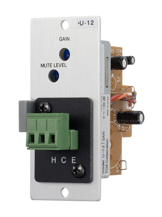 TOA U-12S T Unbalanced Line Input Module With Variable Mute-Receive Depth, Removable Terminal Block