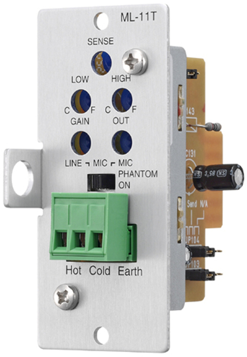 TOA ML-11T Switchable Input Module With Mute-Send / Receive, Removable Terminal Block
