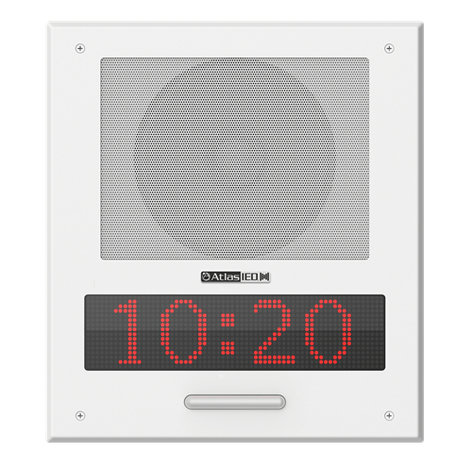 Atlas Sound I8SCMF+ PoE+ Indoor Wall Mount IP Loudspeaker with LED Display, Paging Microphone, and LED Flashers I8SCMF+