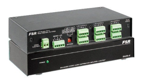 FSR, Inc SADA-6 1x6 Stereo or 1x12 Mono Audio Distribution Amplifier SADA-6