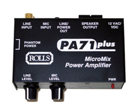 Rolls PA71 7-Watt Mono Power Amplifier, 1 Mic, 1 Line PA71-PLUS