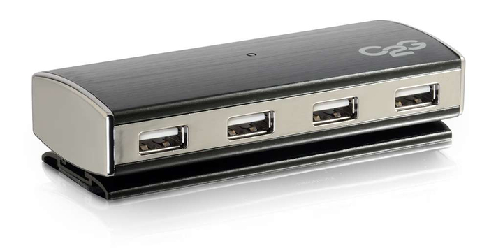 Cables To Go 29508 4-Port USB 2.0 Aluminum Hub For Chromebooks, Laptops, And Desktops