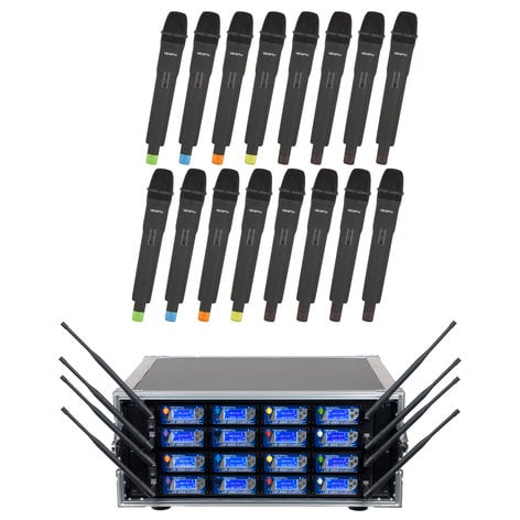 VocoPro UHF-8900-C16 16 Channel PLL Wireless Microphone Package with Frequency Scan and IR Sync UHF-8900-C16