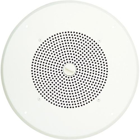 Bogen S86T725PG8UBRVR 8" Ceiling Speaker Assembly With Recessed Volume Control And Screw Terminal Bridge, Bright White