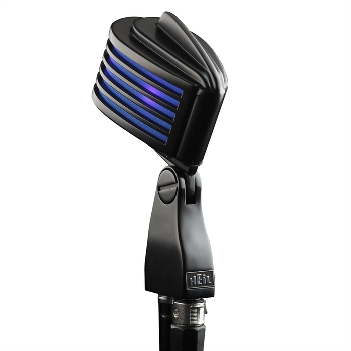 Heil Sound FIN-BK/BU The Fin Dynamic Microphone In Black With Blue LED Lamps